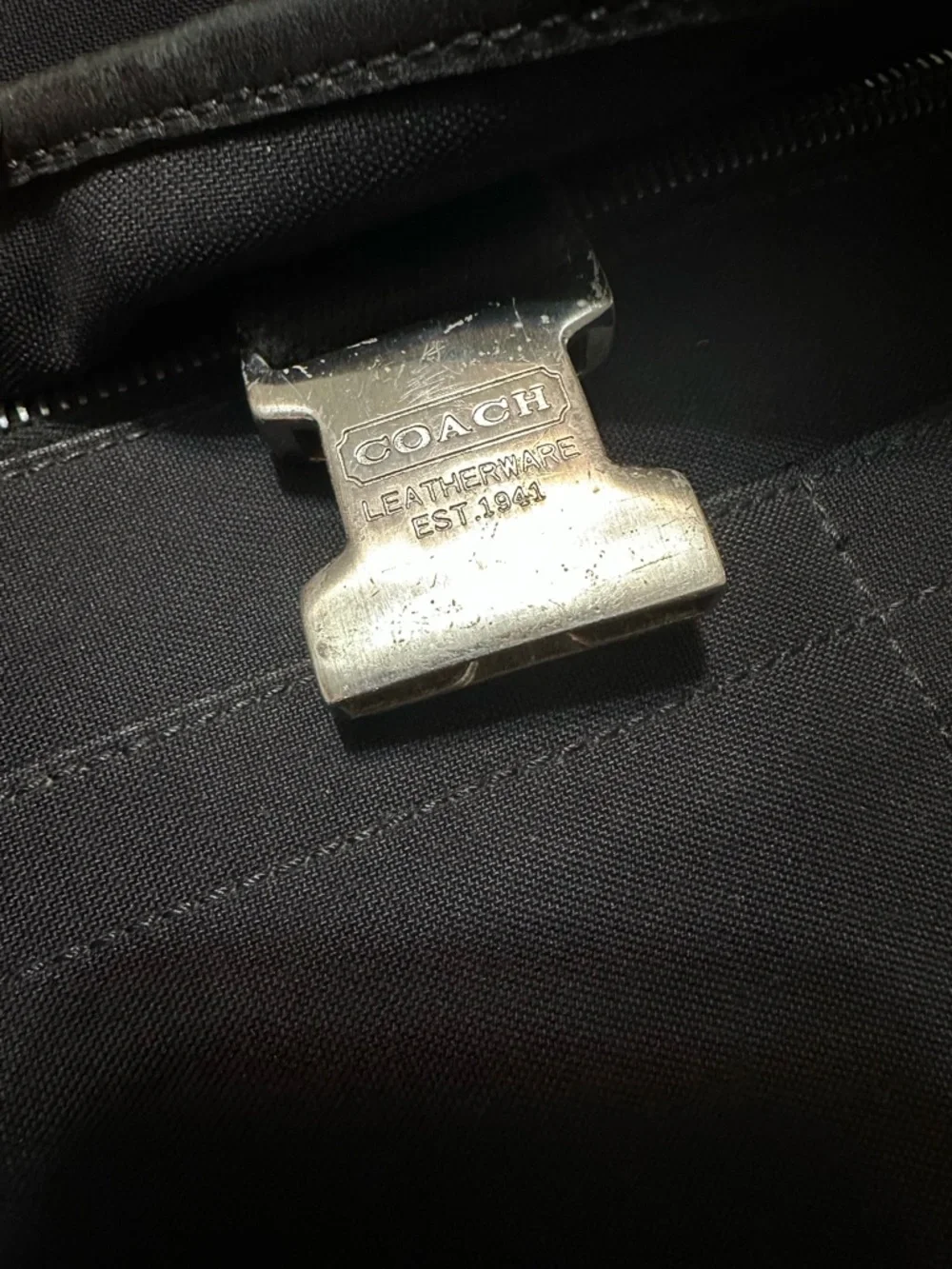 Coach Black Canvas and Leather Trim Messenger Bag